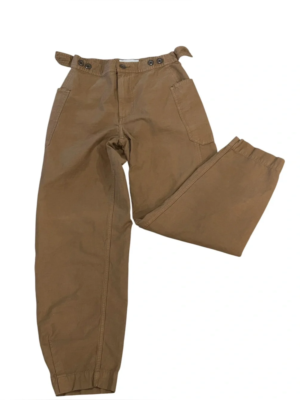 Everlane Fatigue Barrel Pant In Toasted Coconut Sz 00 Organic Cotton Linen Blend
